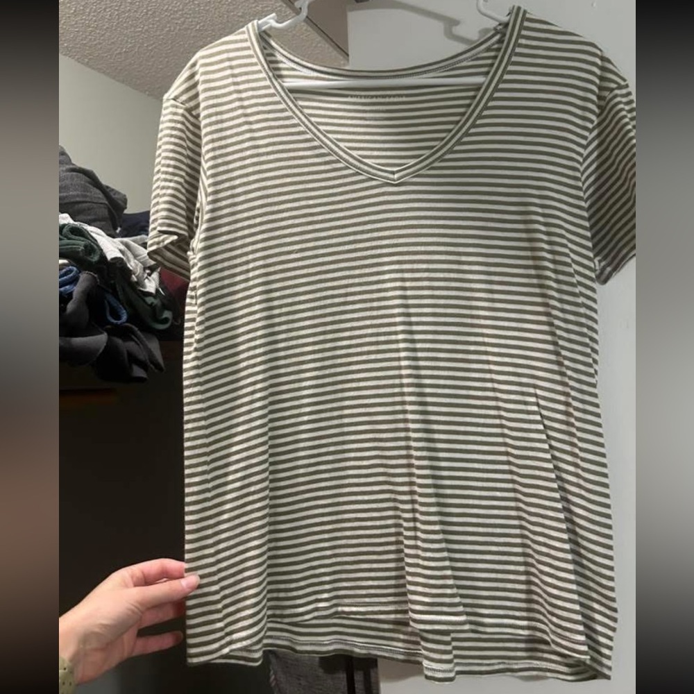 Striped V-Neck Women's Top